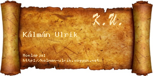 Kálmán Ulrik névjegykártya